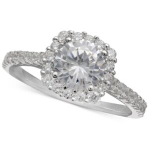 Giani Bernini Cubic Zirconia Halo Ring, - Silver Elegant Silver Halo Ring size9